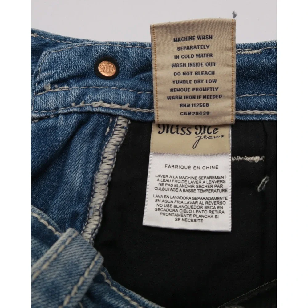 Miss Me Signature Americana Sequin Flag Denim Shorts Blue 29